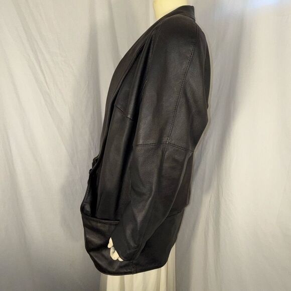 Vintage Mid Western Sport Togs Deerskin Leather Jacket Women’s XL / Men’s L Blac - Picture 5 of 16